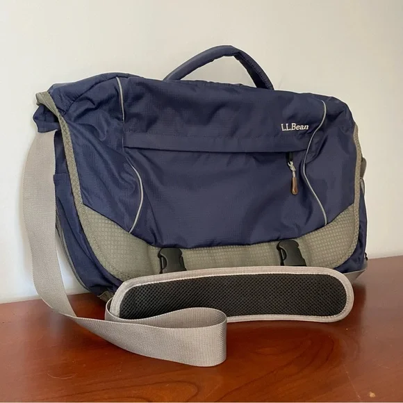 L.L. Bean Navy Messenger Laptop Bag